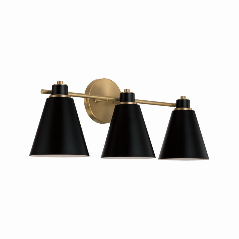 Capital Lighting - 150131AB - Three Light Vanity - Bradley - Aged Brass and Black