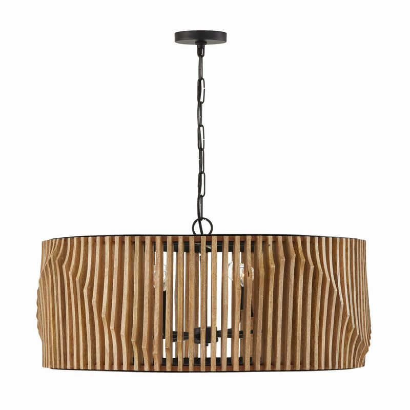 Capital Lighting - 344664WK - Six Light Pendant - Archer - Light Wood and Matte Black