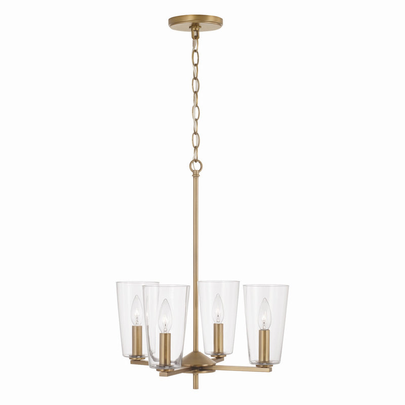 Capital Lighting - 348641AD-538 - Four Light Pendant - Portman - Aged Brass