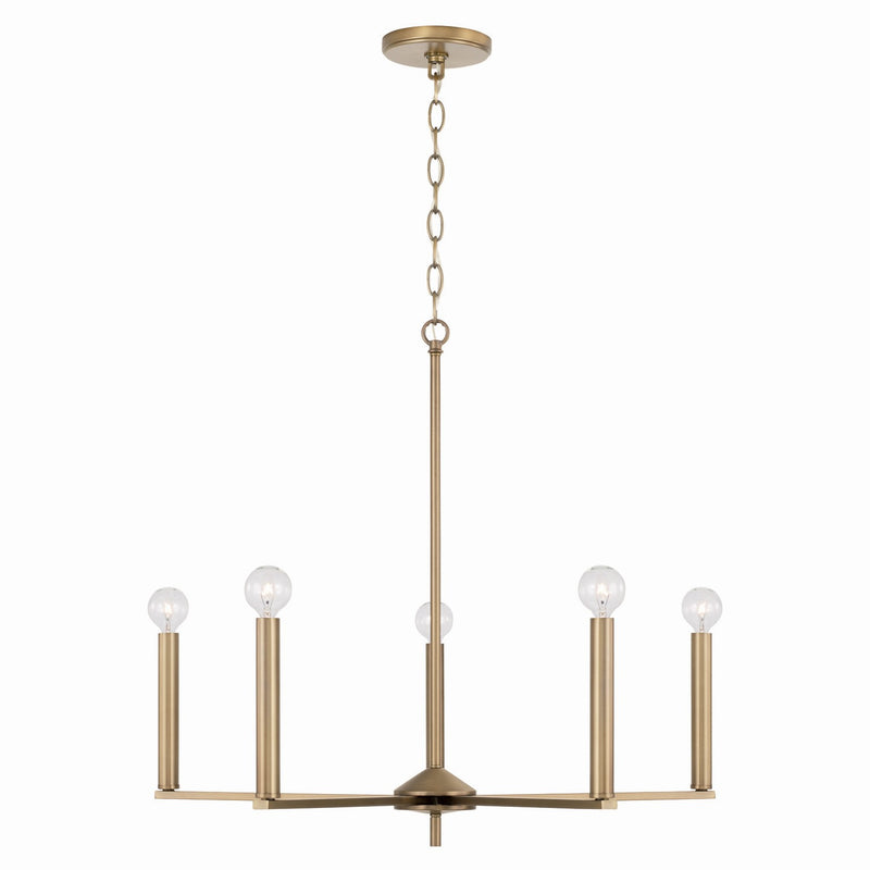 Capital Lighting - 448651AD - Five Light Chandelier - Portman - Aged Brass