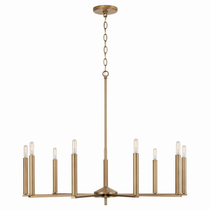 Capital Lighting - 448691AD - Nine Light Chandelier - Portman - Aged Brass