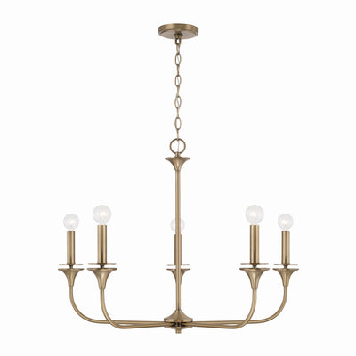 Capital Lighting - 448951AD - Five Light Chandelier - Presley - Aged Brass