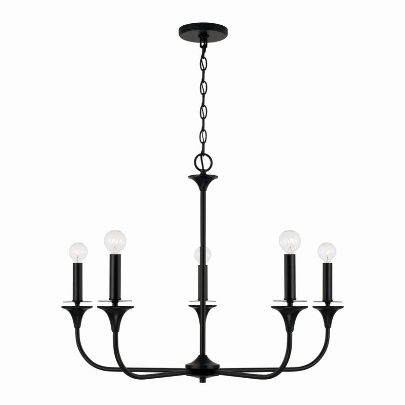 Capital Lighting - 448951MB - Five Light Chandelier - Presley - Matte Black