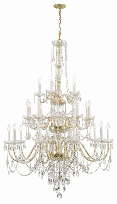 Crystorama - 1156-PB-CL-MWP - 25 Light Chandelier - Traditional Crystal - Polished Brass