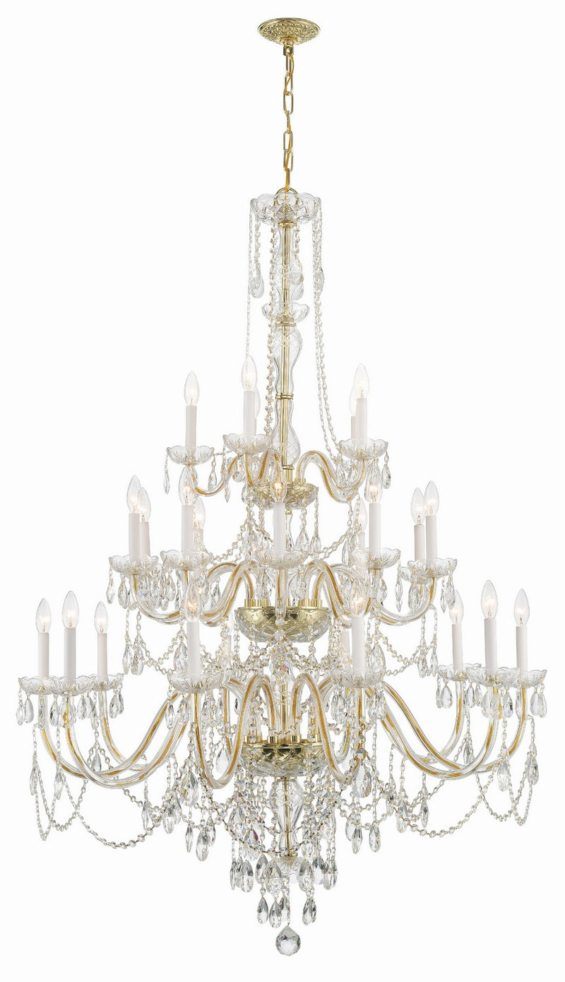 Crystorama - 1156-PB-CL-MWP - 25 Light Chandelier - Traditional Crystal - Polished Brass