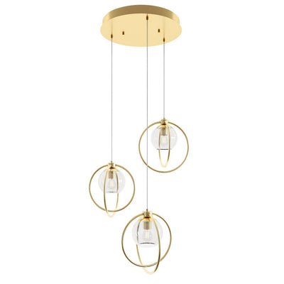 AFX Lighting - JAMP12MBSBRND3 - Three Light Pendant - Jamie - Satin Brass