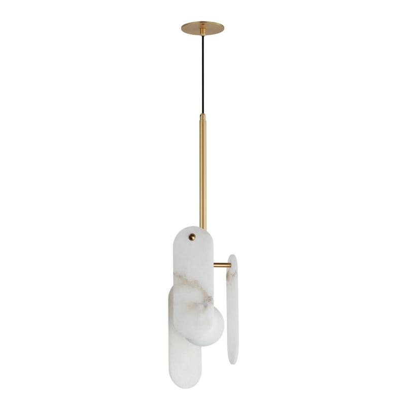 Studio M - SM24812WANAB - LED Pendant - Megalith - Stone - Natural Aged Brass