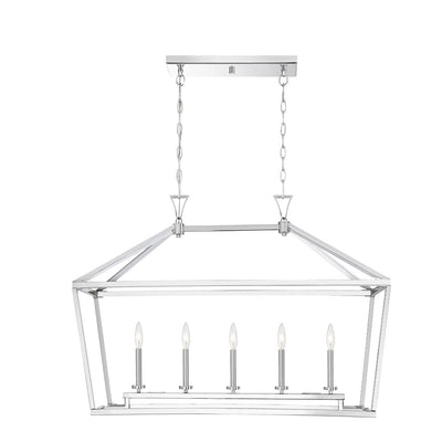 Savoy House - 1-424-5-109 - Five Light Linear Chandelier - Townsend - Polished Nickel