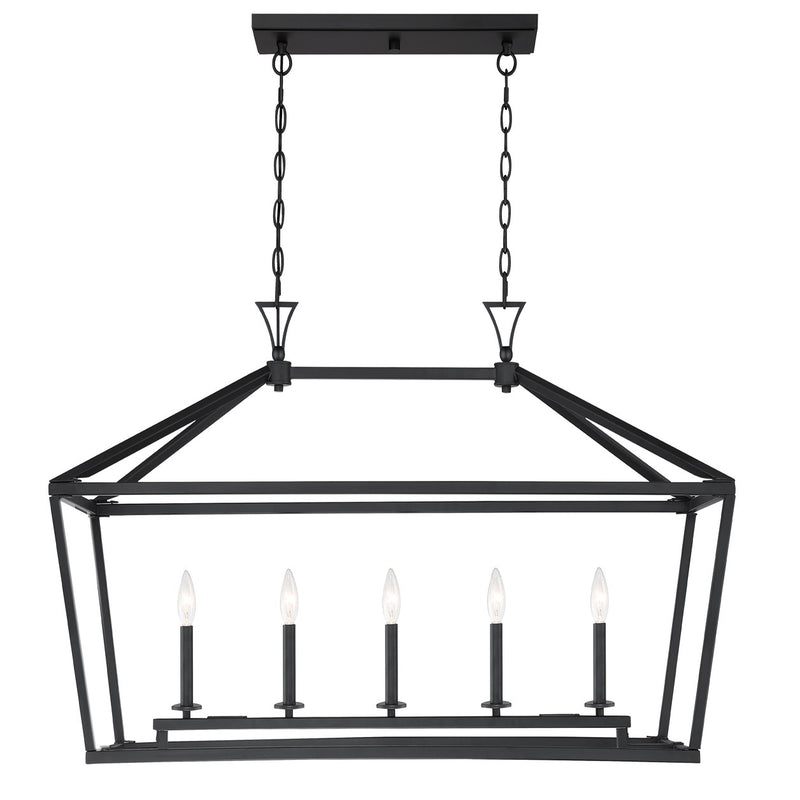 Savoy House - 1-424-5-89 - Five Light Linear Chandelier - Townsend - Matte Black