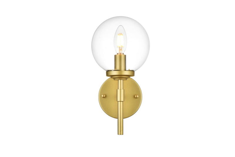 Elegant Lighting - LD7302W6BRA - One Light Bath Sconce - Ingrid - Brass and Clear