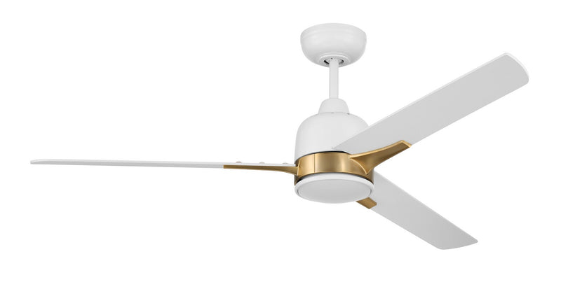 Craftmade - FUL52WSB3 - 52"Ceiling Fan - Fuller - White/Satin Brass