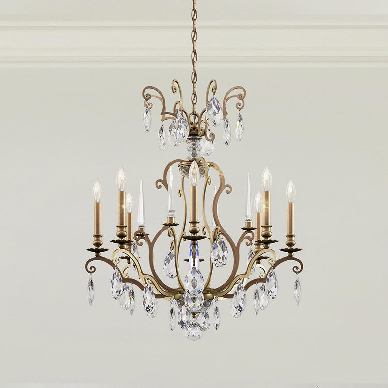 Schonbek - RN3871N-48H - Eight Light Chandelier - Renaissance Nouveau - Antique Silver