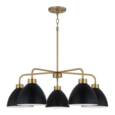 Capital Lighting - 452051AB - Five Light Chandelier - Ross - Aged Brass and Black