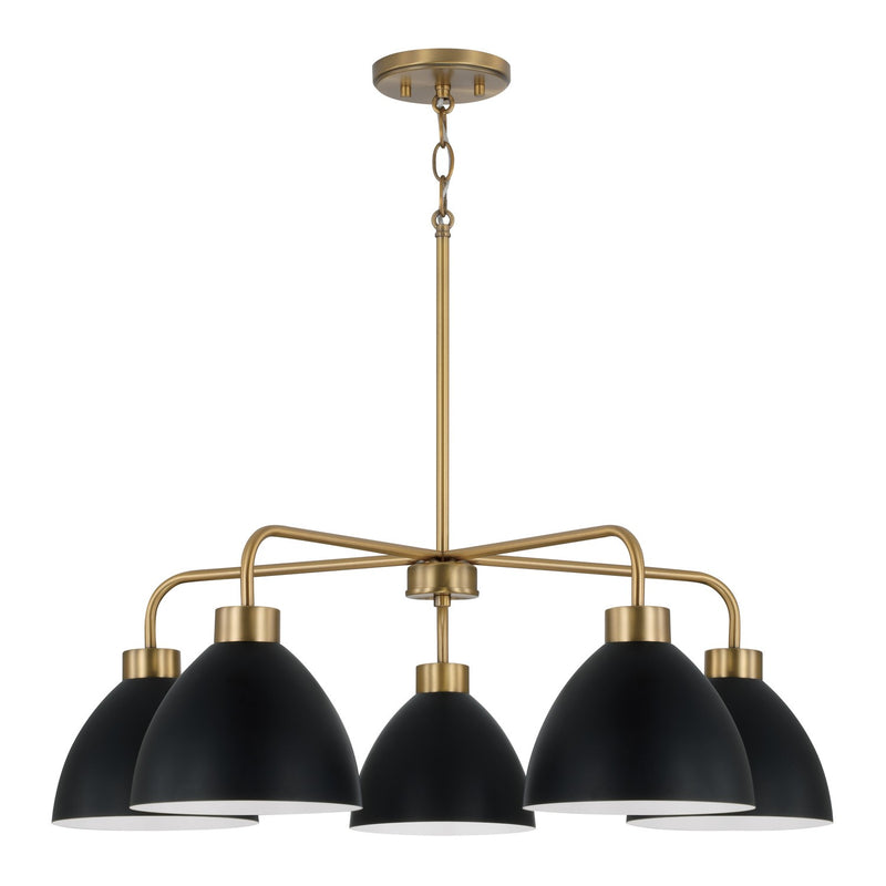 Capital Lighting - 452051AB - Five Light Chandelier - Ross - Aged Brass and Black