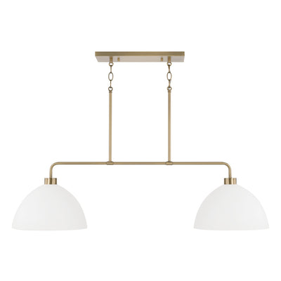 Capital Lighting - 852021AW - Two Light Island Pendant - Ross - Aged Brass and White