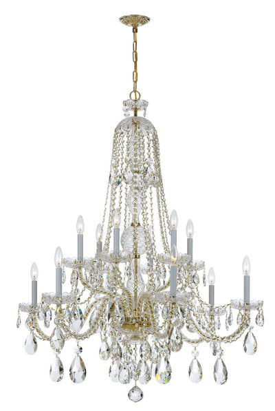 Crystorama - 1112-PB-CL-MWP - 12 Light Chandelier - Traditional Crystal - Polished Brass