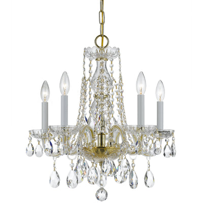 Crystorama - 1061-PB-CL-MWP - Five Light Mini Chandelier - Traditional Crystal - Polished Brass