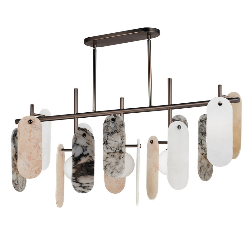 Studio M - SM24825VSBBZ - Five Light Linear Pendant - Megalith - Stone - Brushed Bronze