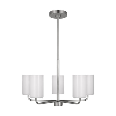 Generation Lighting. - GLC1015BS - Five Light Chandelier - Rhett - Brushed Steel