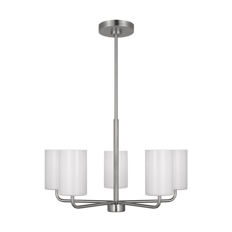 Generation Lighting. - GLC1015BS - Five Light Chandelier - Rhett - Brushed Steel