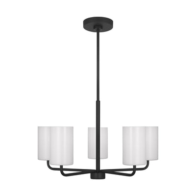 Generation Lighting. - GLC1015MBK - Five Light Chandelier - Rhett - Midnight Black