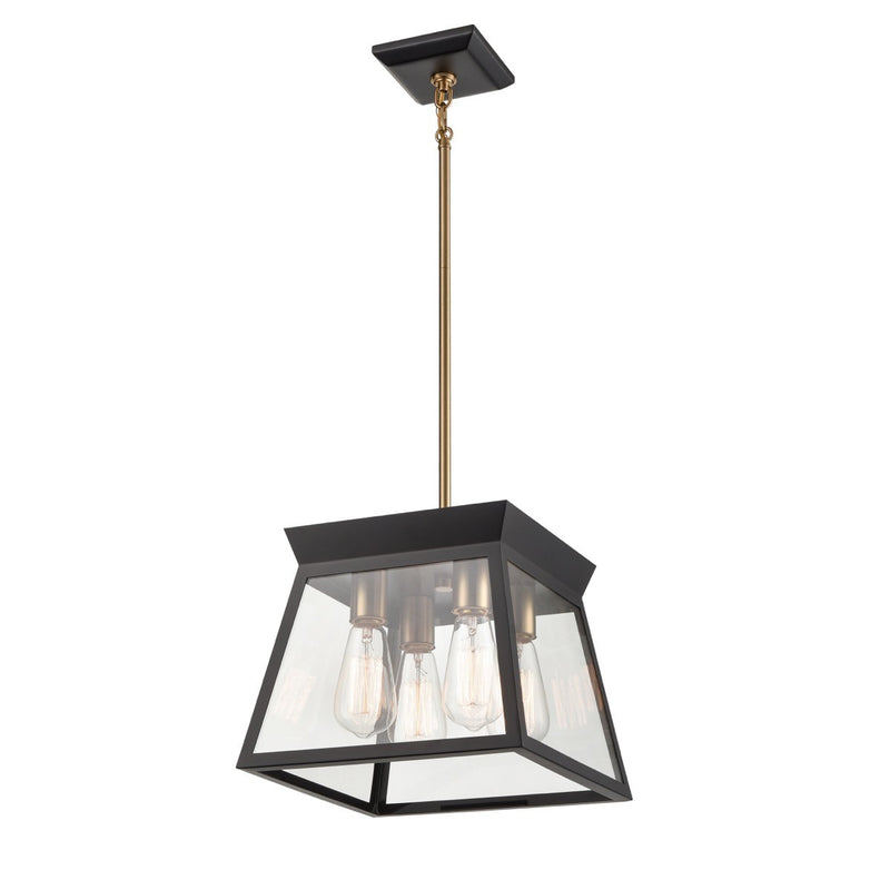 Artcraft - AC11851BK - Four Light Chandelier - Lucian - Black and Brushed Brass