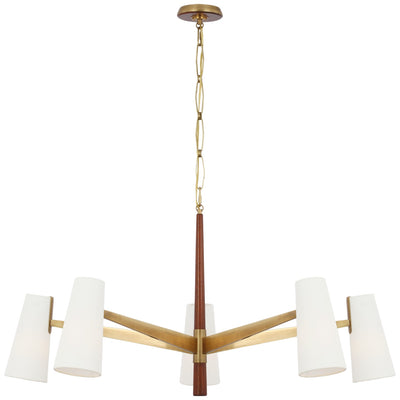 Visual Comfort Signature - ARN 5345HAB/MHG-L - LED Chandelier - Olina - Hand-Rubbed Antique Brass and Mahogany