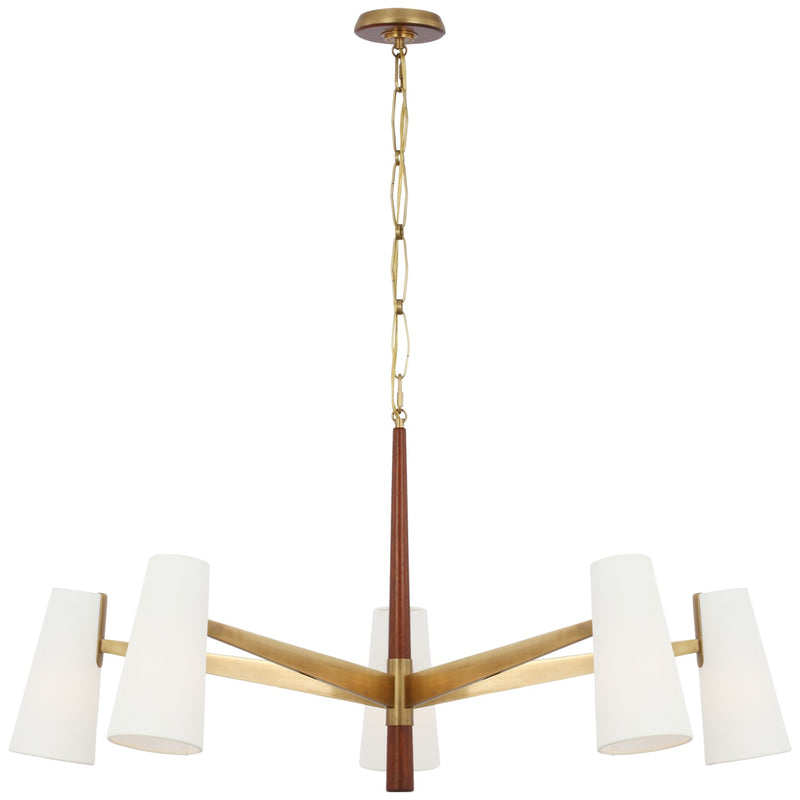 Visual Comfort Signature - ARN 5345HAB/MHG-L - LED Chandelier - Olina - Hand-Rubbed Antique Brass and Mahogany