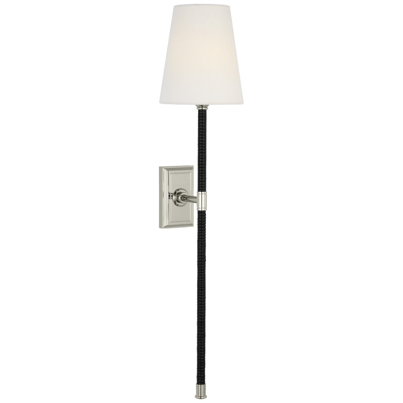 Visual Comfort Signature - CHD 2085PN/BRT-L - LED Wall Sconce - Basden - Polished Nickel and Black Rattan