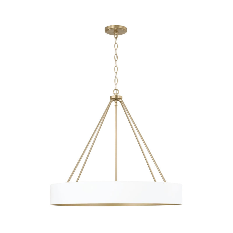 Capital Lighting - 453041RE - Four Light Chandelier - Weller - Matte Brass and White