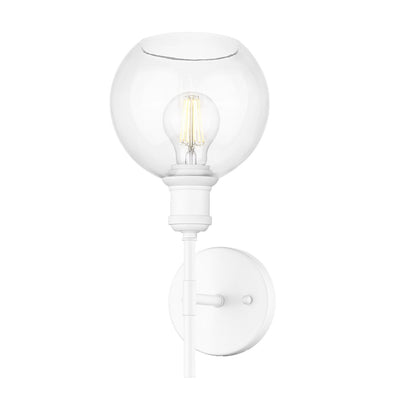 Golden - 1945-1W WHT-GLOBE-CLR - One Light Wall Sconce - Axel WHT - Matte White