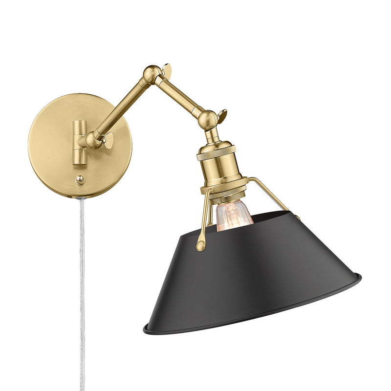 Golden - 3306-A1W BCB-BLK - One Light Wall Sconce - Orwell BCB - Brushed Champagne Bronze