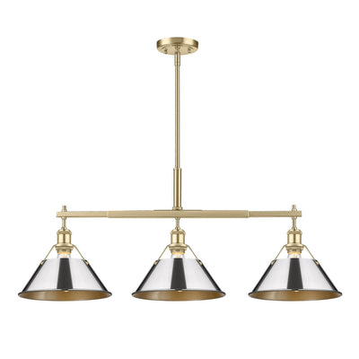 Golden - 3306-LP BCB-CH - Three Light Linear Pendant - Orwell BCB - Brushed Champagne Bronze