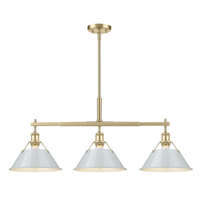 Golden - 3306-LP BCB-DB - Three Light Linear Pendant - Orwell BCB - Brushed Champagne Bronze