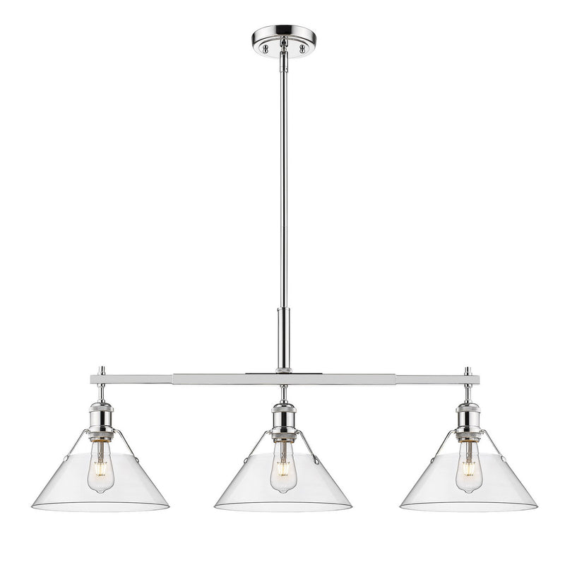 Golden - 3306-LP CH-CLR - Three Light Linear Pendant - Orwell CH - Chrome