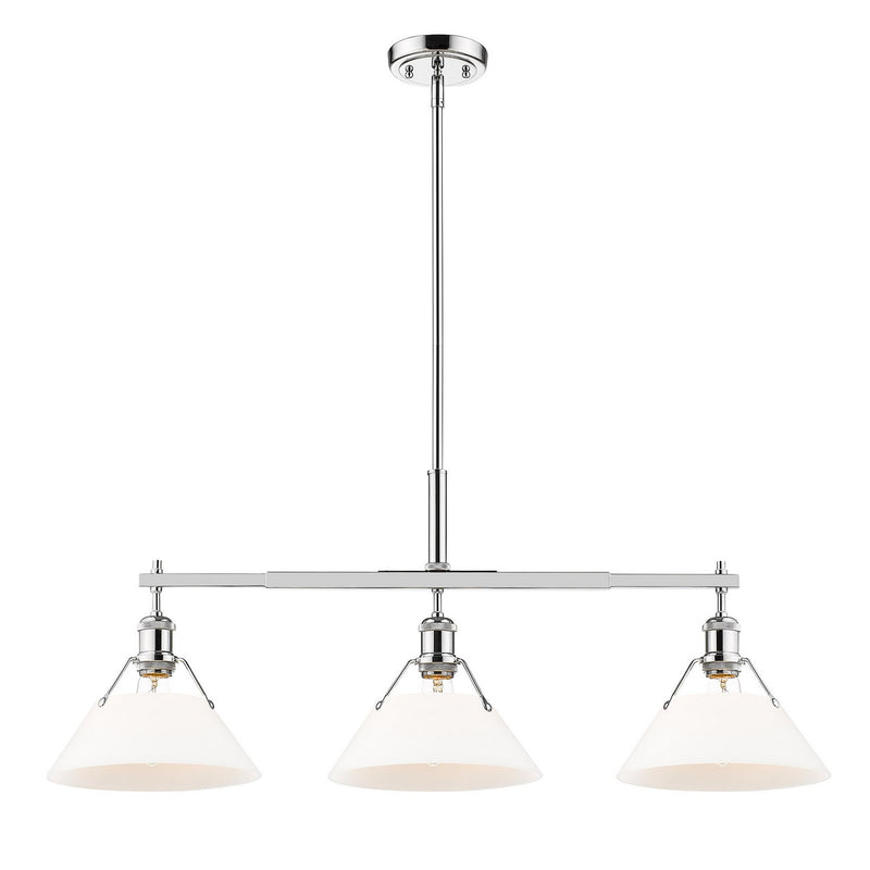 Golden - 3306-LP CH-OP - Three Light Linear Pendant - Orwell CH - Chrome