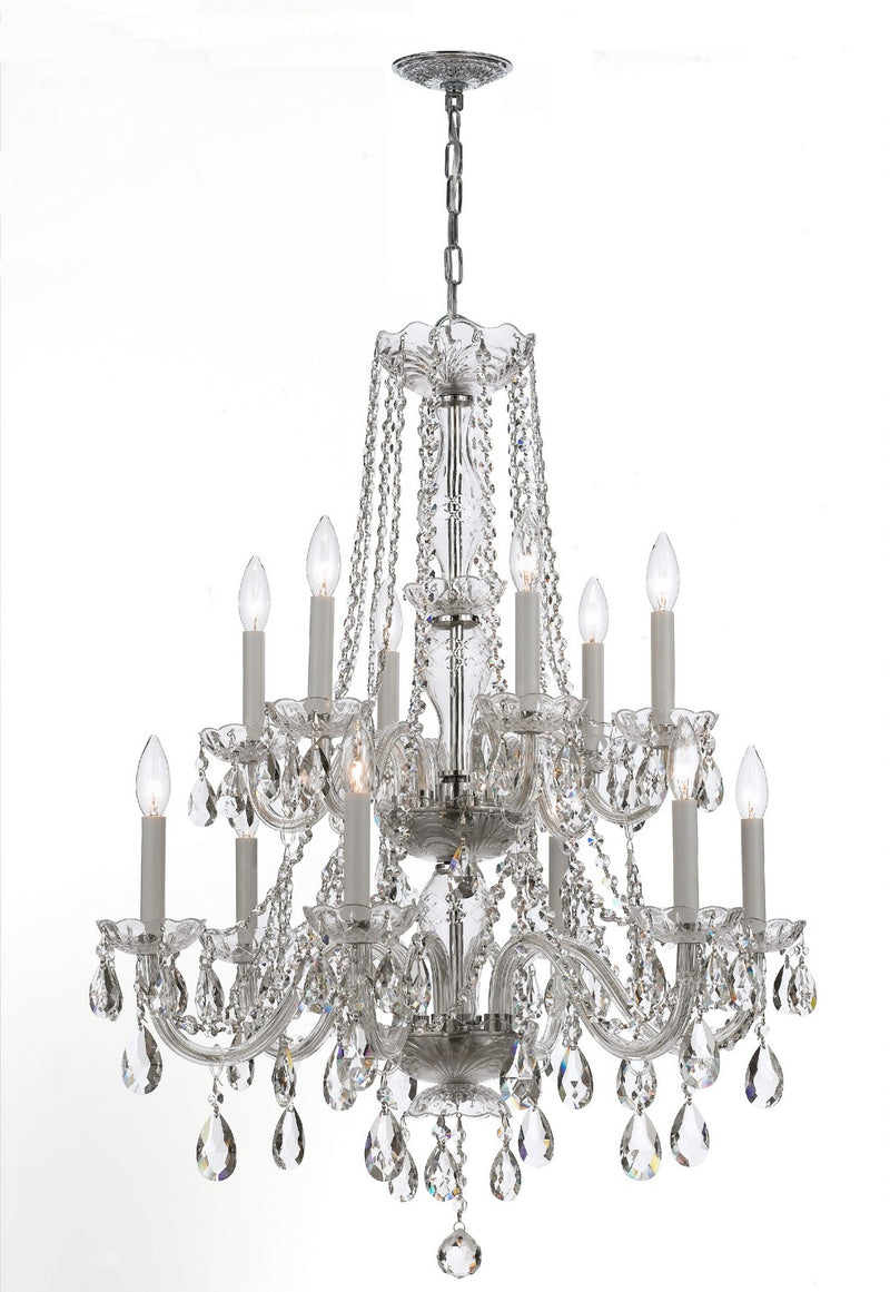 Crystorama - 1137-CH-CL-S - 12 Light Chandelier - Traditional Crystal - Polished Chrome