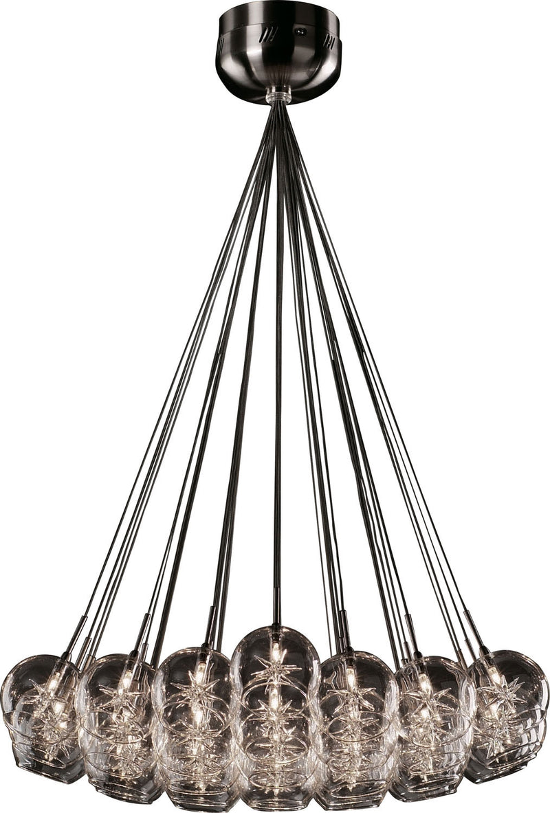 ET2 - E20112-24 - 37 Light Pendant - Starburst - Satin Nickel