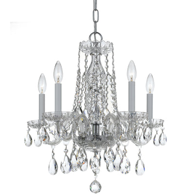 Crystorama - 1061-CH-CL-SAQ - Five Light Mini Chandelier - Traditional Crystal - Polished Chrome