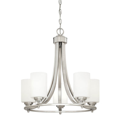 Millennium - 7255-SN - Five Light Chandelier - Bristo - Satin Nickel