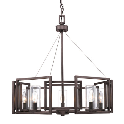 Golden - 6068-5 GMT - Five Light Chandelier - Marco - Gunmetal Bronze