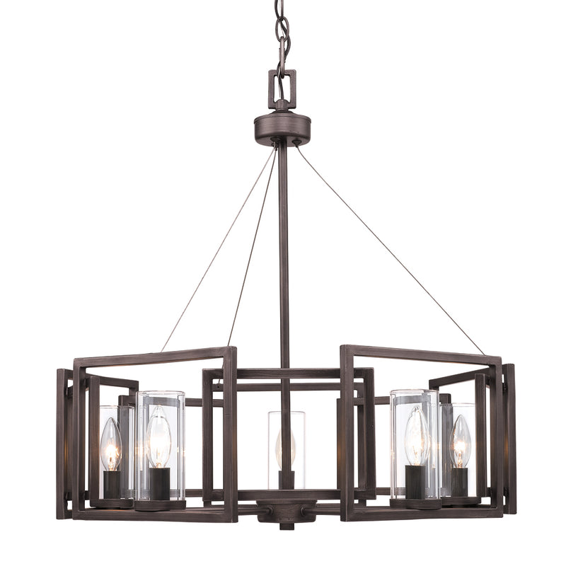 Golden - 6068-5 GMT - Five Light Chandelier - Marco - Gunmetal Bronze