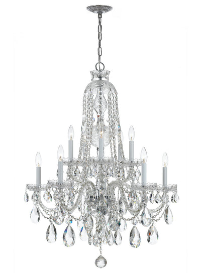 Crystorama - 1110-CH-CL-SAQ - Ten Light Chandelier - Traditional Crystal - Polished Chrome