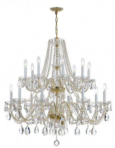 Crystorama - 1139-PB-CL-MWP - 16 Light Chandelier - Traditional Crystal - Polished Brass