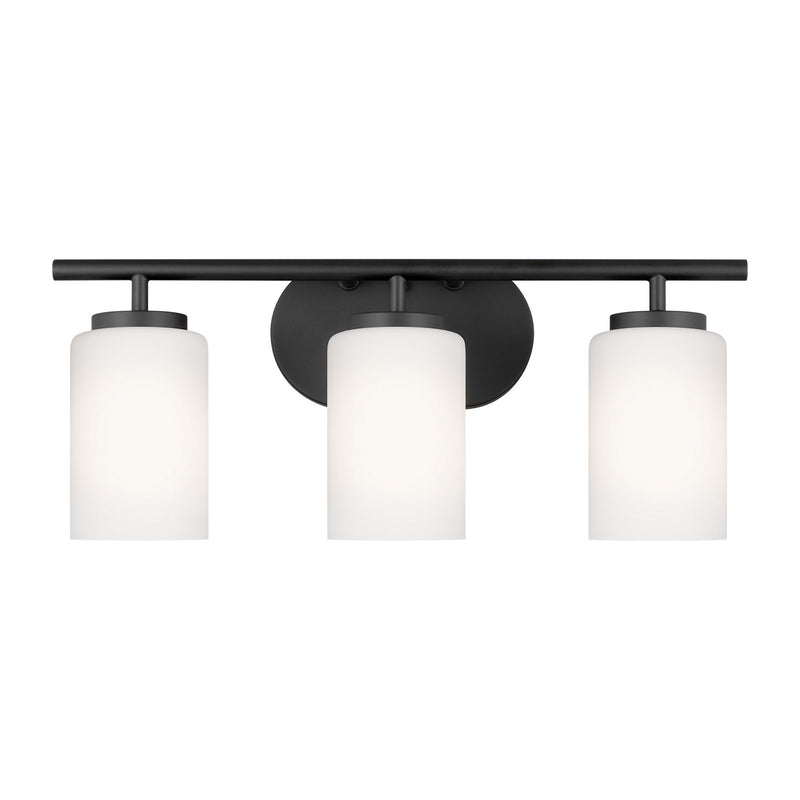 Generation Lighting. - 41162-112 - Three Light Wall / Bath - Oslo - Midnight Black