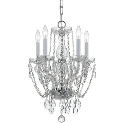 Crystorama - 1129-CH-CL-SAQ - Five Light Mini Chandelier - Traditional Crystal - Polished Chrome