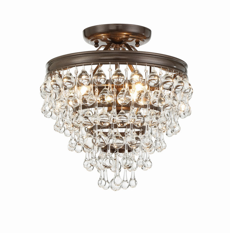 Crystorama - 130-VZ_CEILING - Three Light Semi Flush Mount - Calypso - Vibrant Bronze