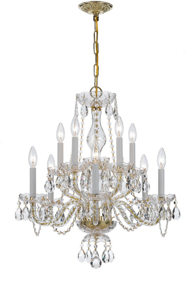 Crystorama - 5080-PB-CL-MWP - Ten Light Chandelier - Traditional Crystal - Polished Brass