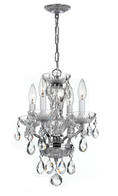 Crystorama - 5534-CH-CL-MWP - Four Light Mini Chandelier - Traditional Crystal - Polished Chrome