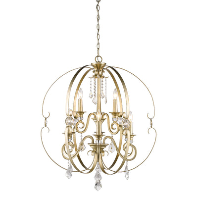 Golden - 1323-9 WG - Nine Light Chandelier - Ella - White Gold